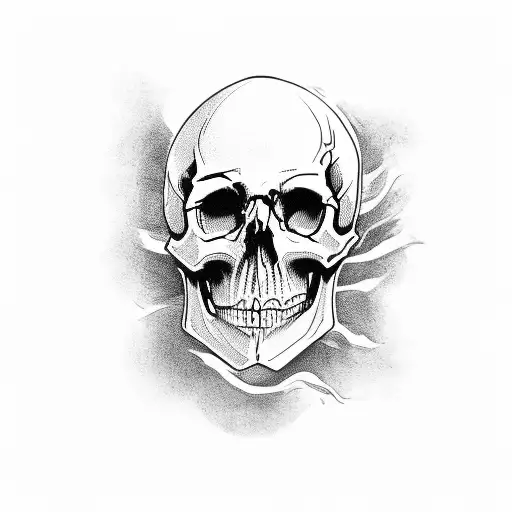 Skull With Thik Black Strip