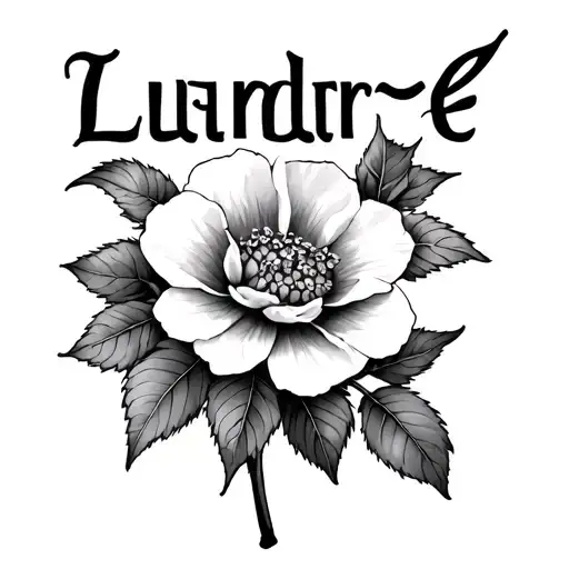 Name Luandre Surrounded By A Hawthorn Flower