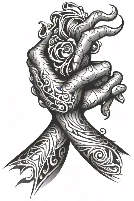Lines With Hearts On The Hand As If