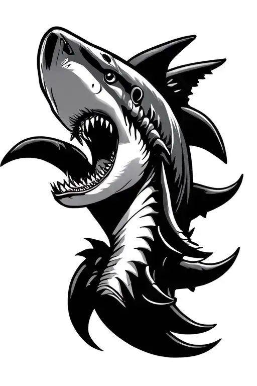 Feminine Hammer Head Shark Car Decal