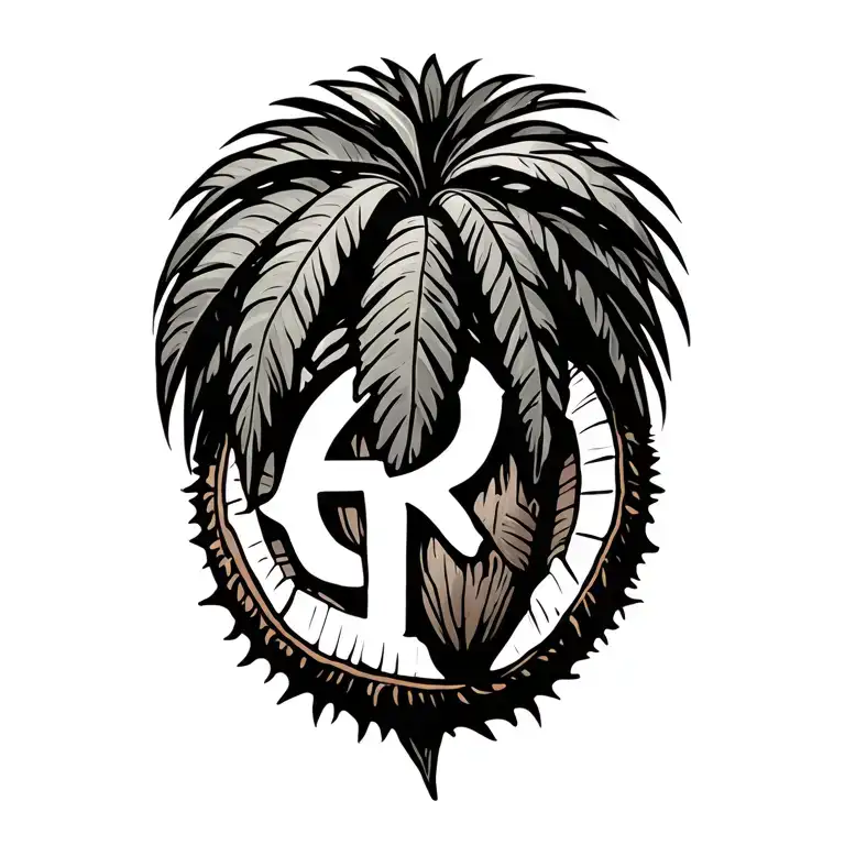 Coconut Tree With Letter
