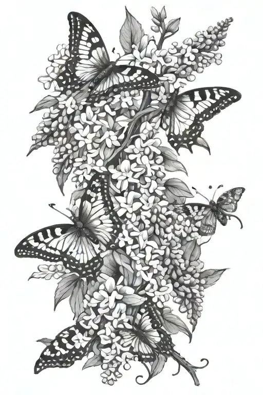 Wisteria And Butterflies