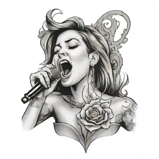 Woman Singing With Toronto By Mouth Surrounded