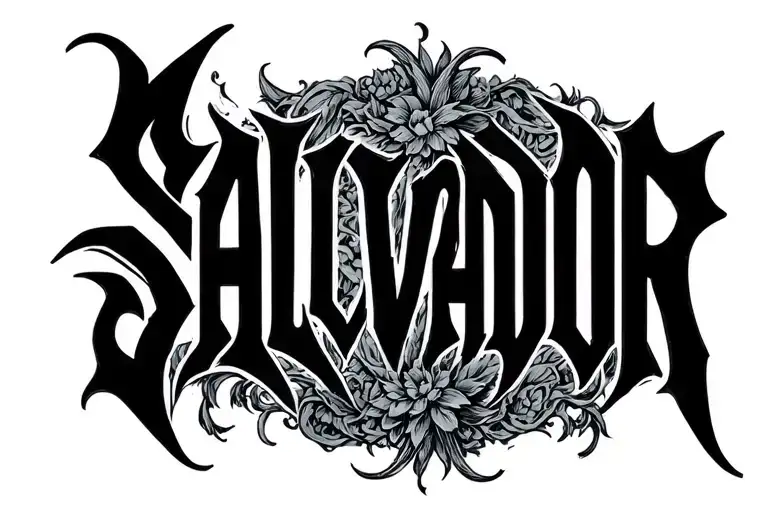 The Word Salvador Written In Old English Make It Plain