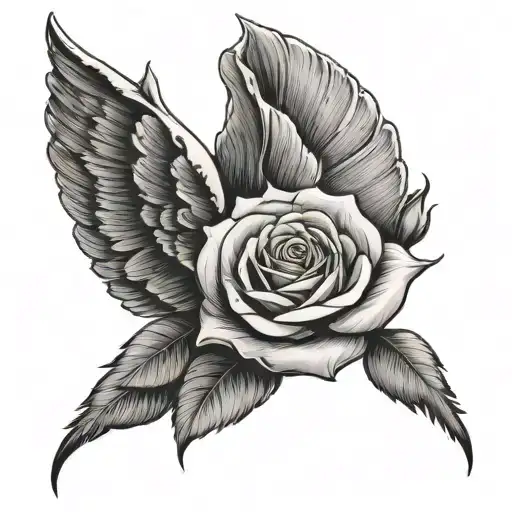 Rose With Angel Wings