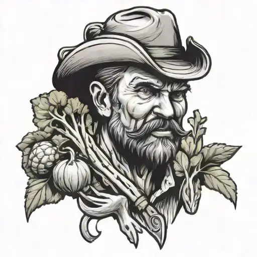 Badass Farmer With Vegetables