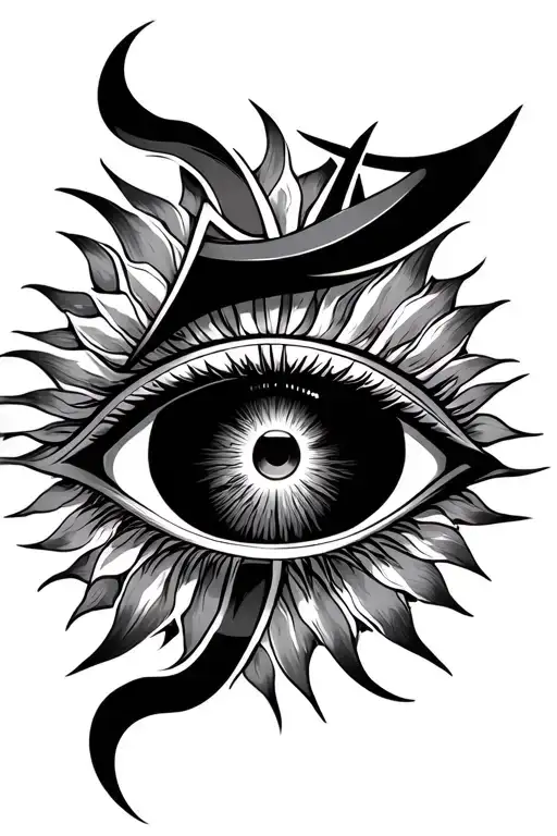 Eye Of Horus And Ra With Sun