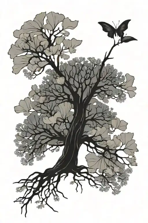 Tree Gingko Biloba With Long Roots