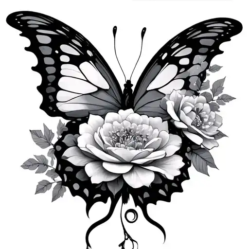 Butterfly Dragon Flowers