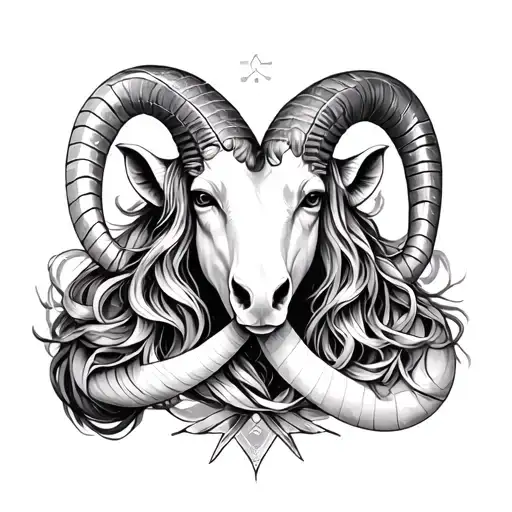 Intertwined Capricorn Aries And Aquarius Zodiac Symbols