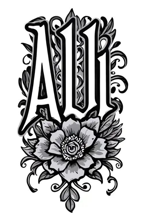 The Name Alli In Chicano Font Tattoo With Just The Letters
