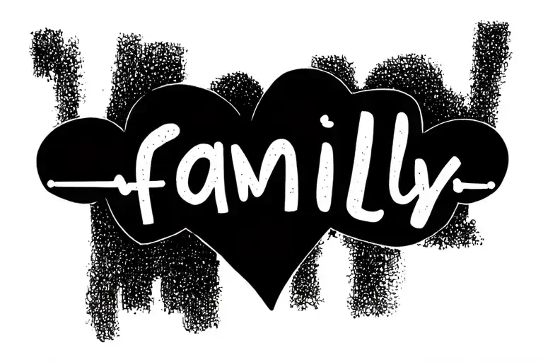 A Small Tattoo With The Word Family With A Heartbeat Tattoo