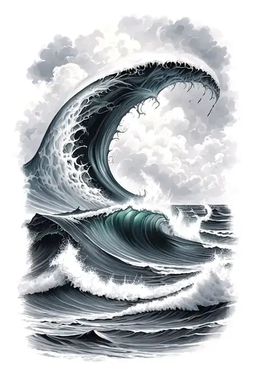 Stormy Ocean Half Sleeve