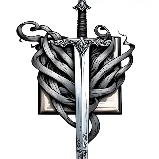 Sword And Bible Verse Intertwined