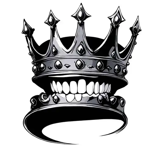 Crown Of Teeth Forehead Tatoo Design