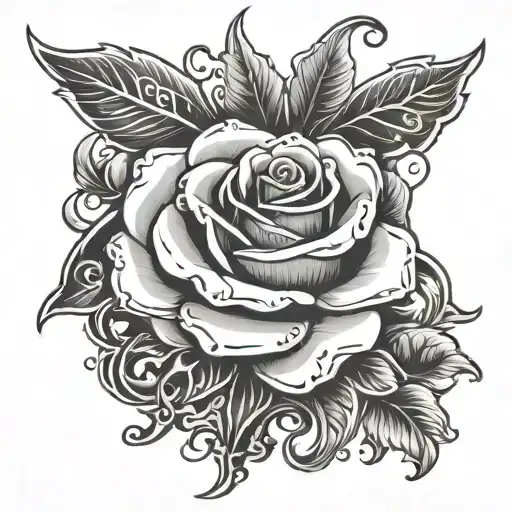 Filigree With A Rose Writing That Says Beauty For Ashes