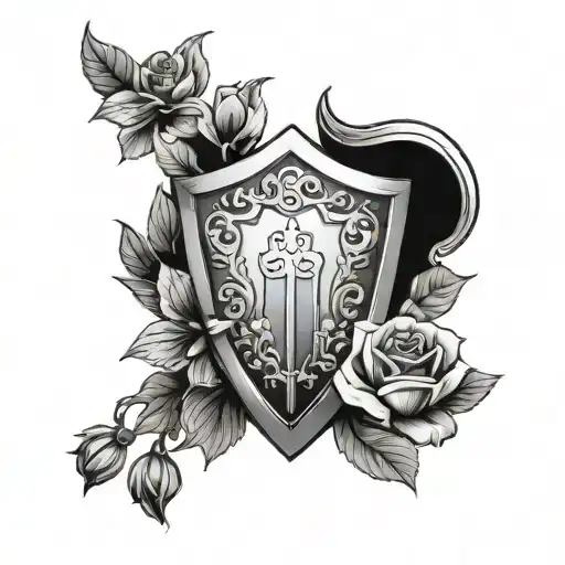 Shield And Flowers