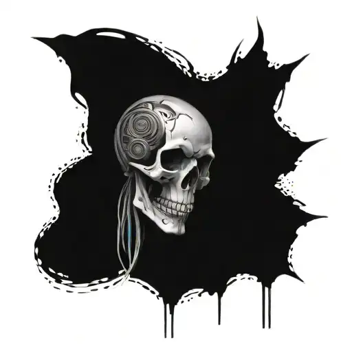 Skull With Music Notes Wrapping Around Arm