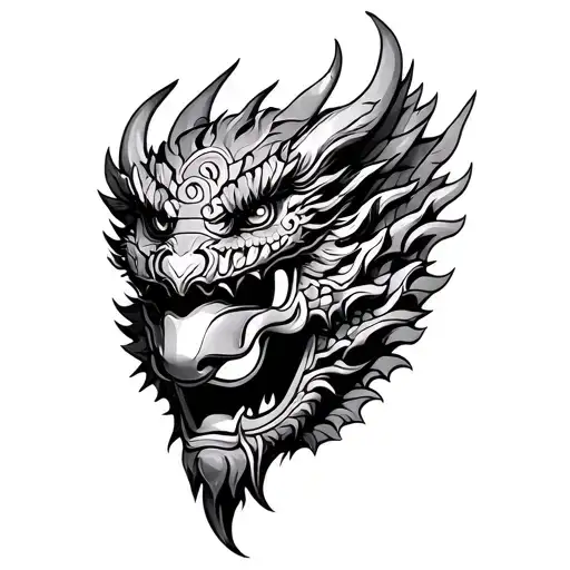 Bali Mask With Dragon Wrapped