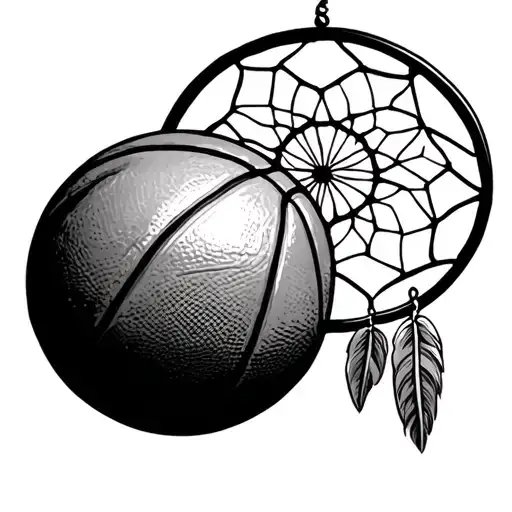 Basketball And Dream Catcher Made