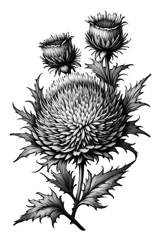 Scottish Thistle Flower Intertwined