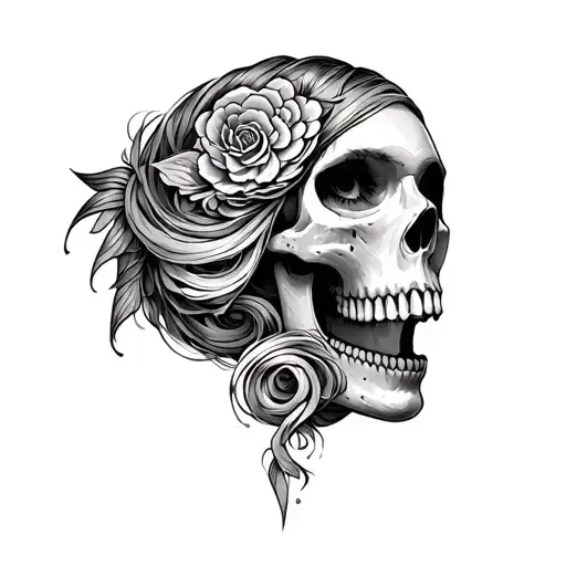 Pisces Woman Half Skull