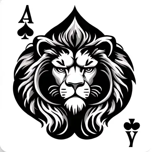 Lion Ace Of Spades Playing Card