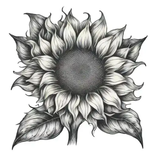 Half Burnt Sunflower