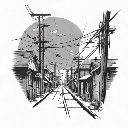 Up Hill City Street First Person With Power Lines Over Head