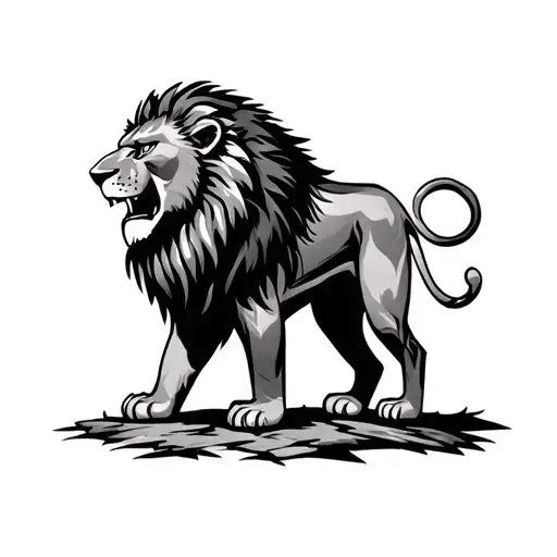 African Worrior Fighting Lion