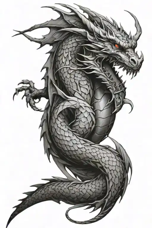 Dragon Wrapped Around Fore Arm Sleeve