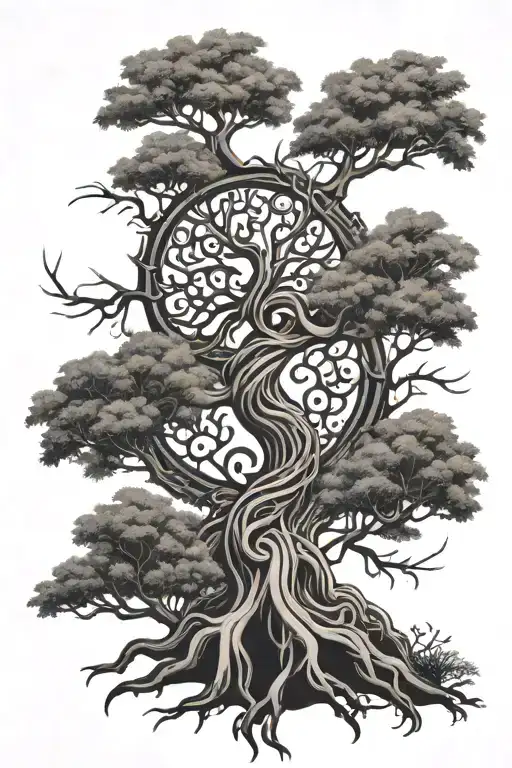 Tribal Tree With Murphy In Roots And Mia Sarah Adrian And Richard In Branches