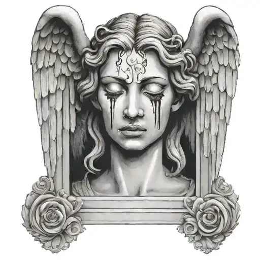 Weeping Angel Crying Woman With Letter S