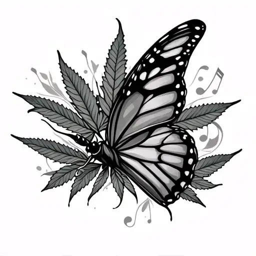 Music Marijuana Butterfly Flying