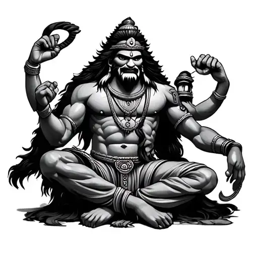 Shiva And Narasimha Sitting Like A Gangster