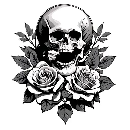 Skulls And Roses Neck
