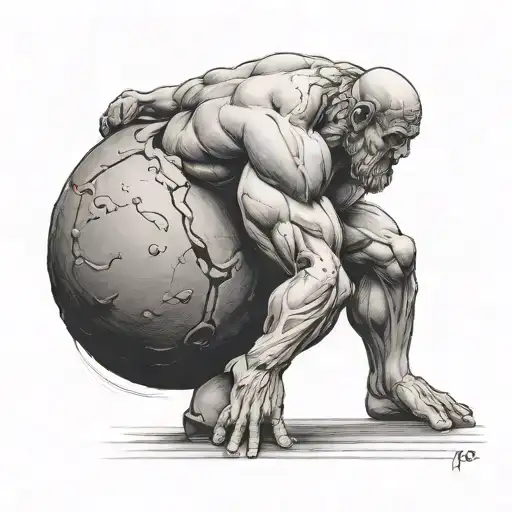 Sisyphus Pushing Stone