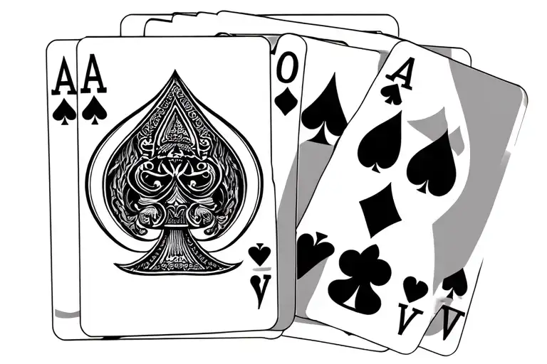 Poker Cards Forming The Shape
