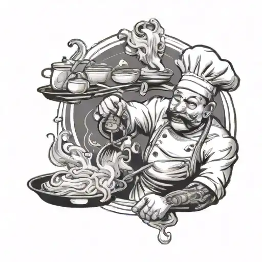 Chef Cooking Up A Storm