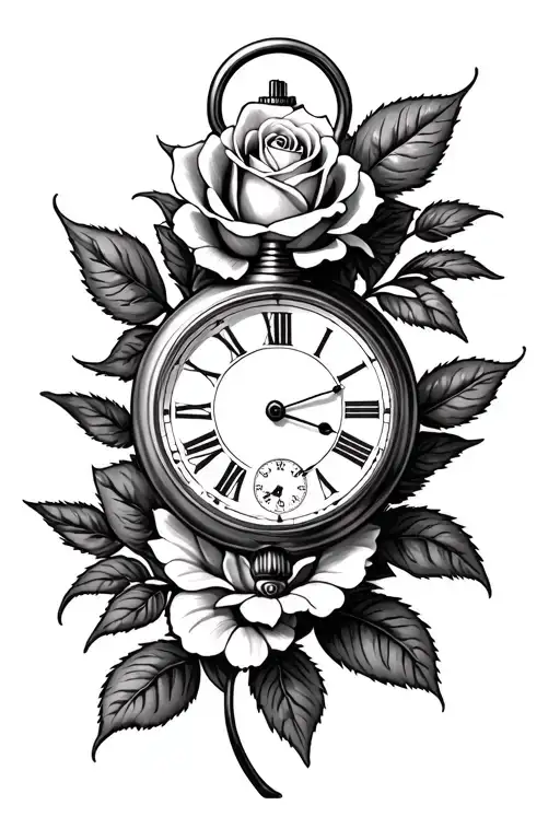 Rose And Pocket Watch