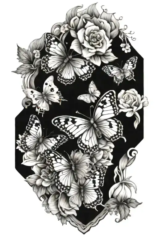 Butterflies Wit Flowers