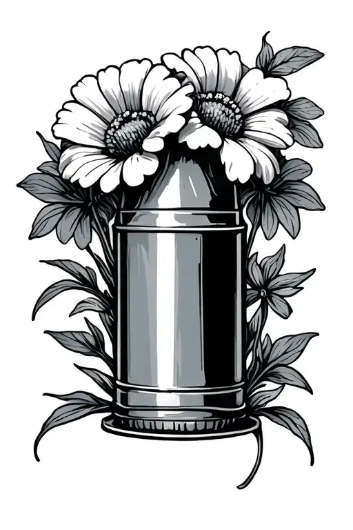 Shotgun Shell With Flowers Growing Inside
