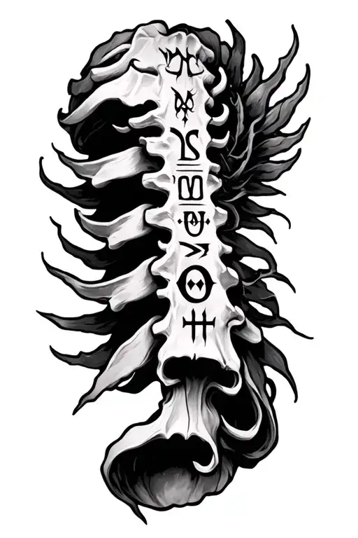 Spine Tattoo With 10 Runes With Positive Meanings