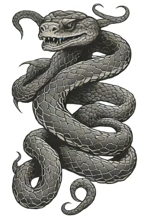 Snake Coiled Tattoo