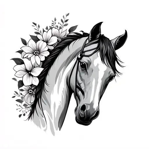 Cheval Avec Fleur