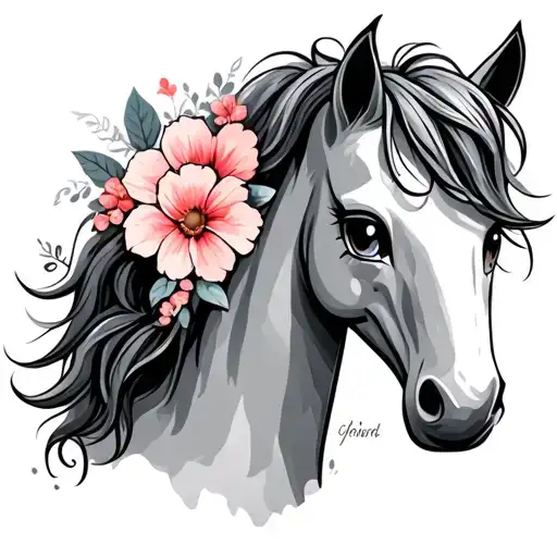 Pony With Flower