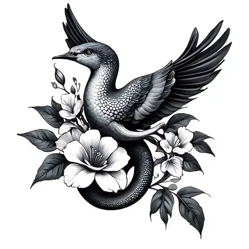 Dove Serpent And Flower
