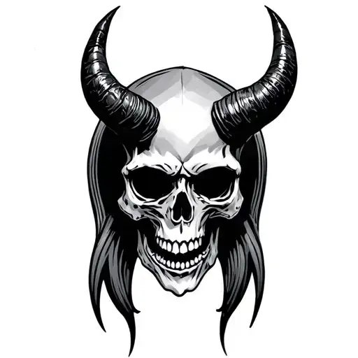 Skull With Horns Arranged