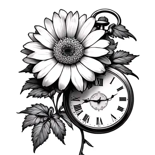 Aster Flower And Pocket Watch