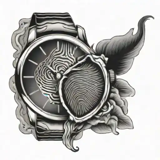 Heart Finger Print Inside Watch Face